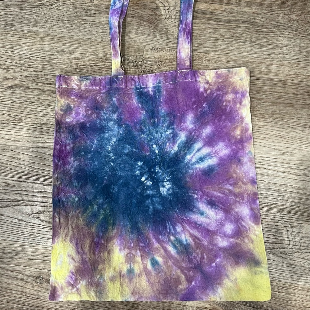 Tie dye canvas tote bag